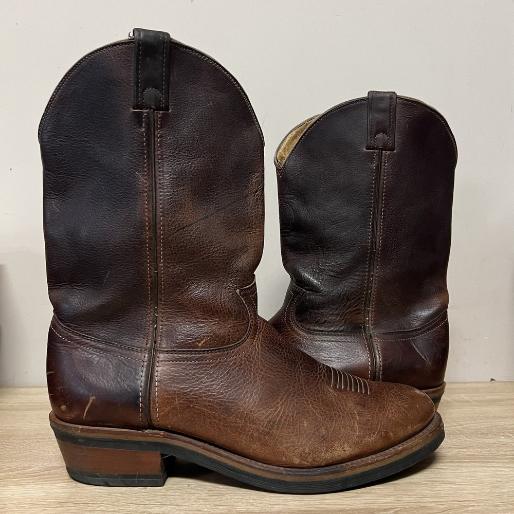 Chippewa Western Boots Men's Size 13 EE Brown Leather Pull On Vibram USA 20012